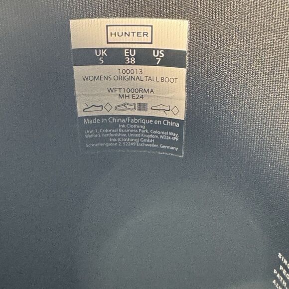 Hunter Original Tour Tall Boot, Black Winter, Rain Boot, Women’s Size 7 New - Picture 13 of 16